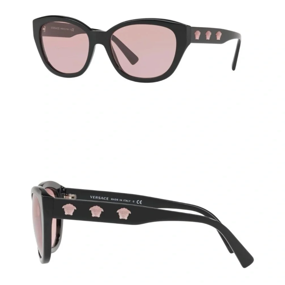 Versace Gold Medusa Head Butterfly Sunglasses, Plum Lens, 56/18/140 - Picture 3 of 16